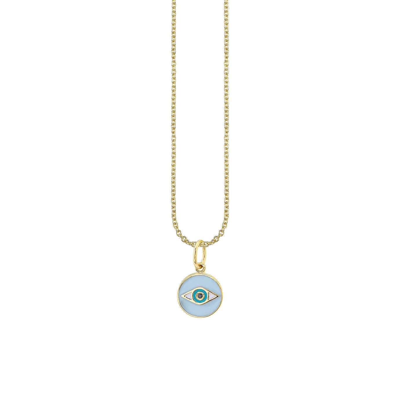 Kids Collection Gold & Enamel Tiny Eye Medallion Necklace