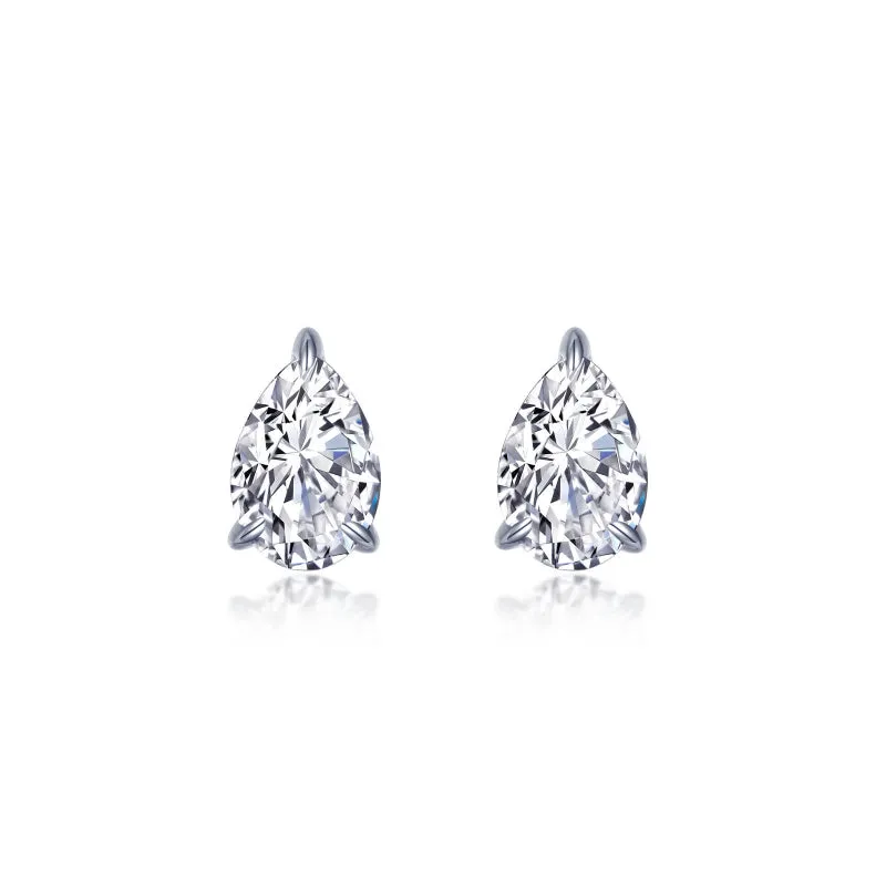 Lafonn 4 CTW Pear-Shaped Solitaire Stud Earrings