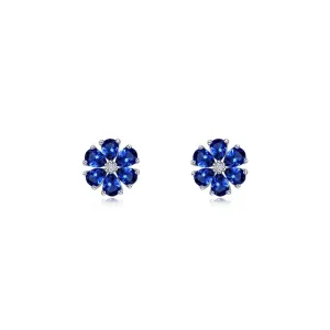 Lafonn Fancy Lab-Grown Sapphire Flower Stud Earrings