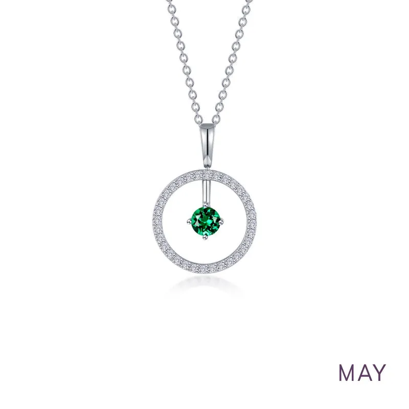 Lafonn May Birthstone Reversible Open Circle Necklace