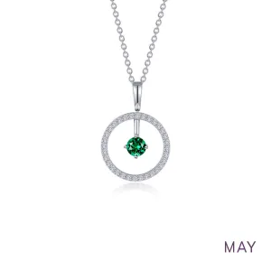 Lafonn May Birthstone Reversible Open Circle Necklace