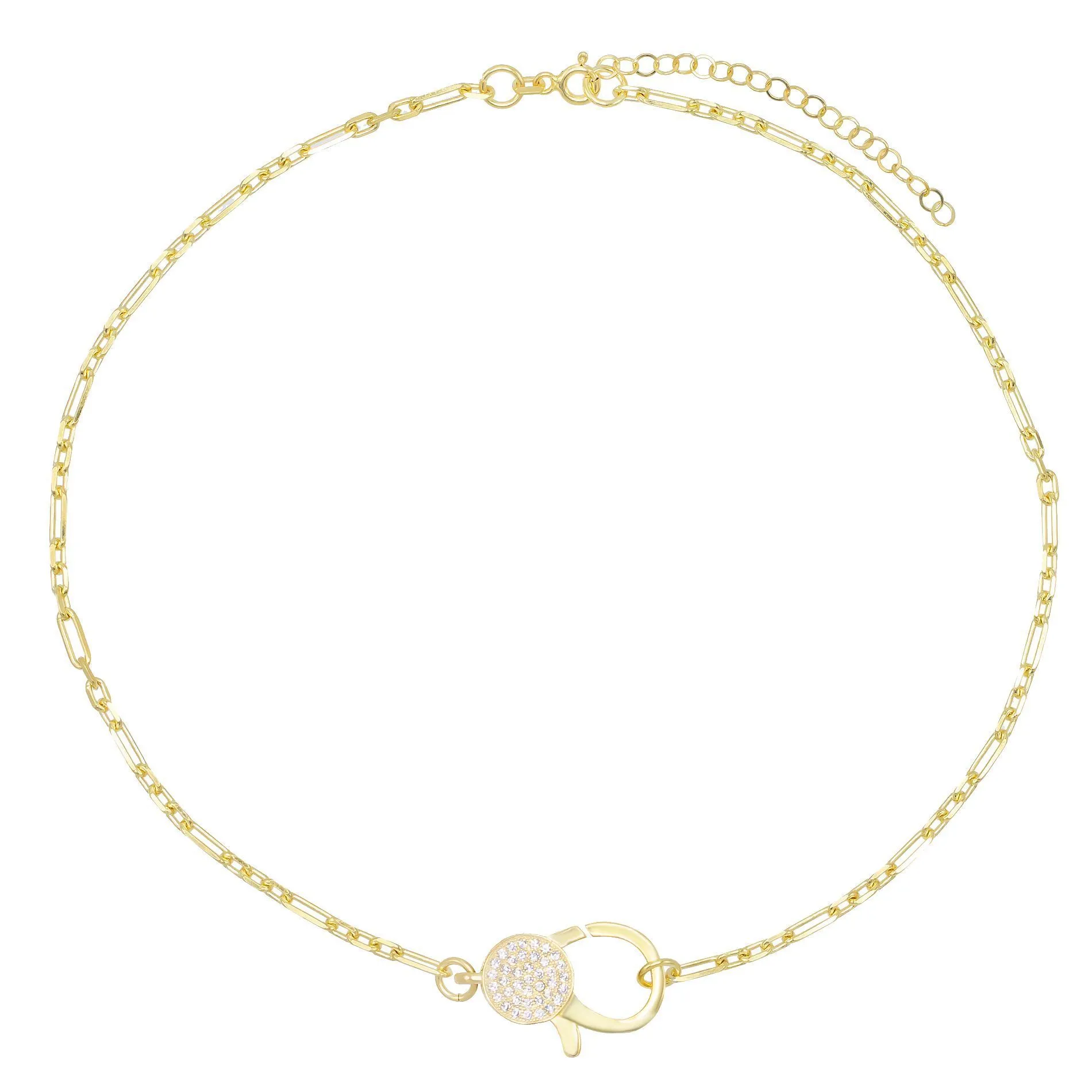 Large CZ Clasp Necklace