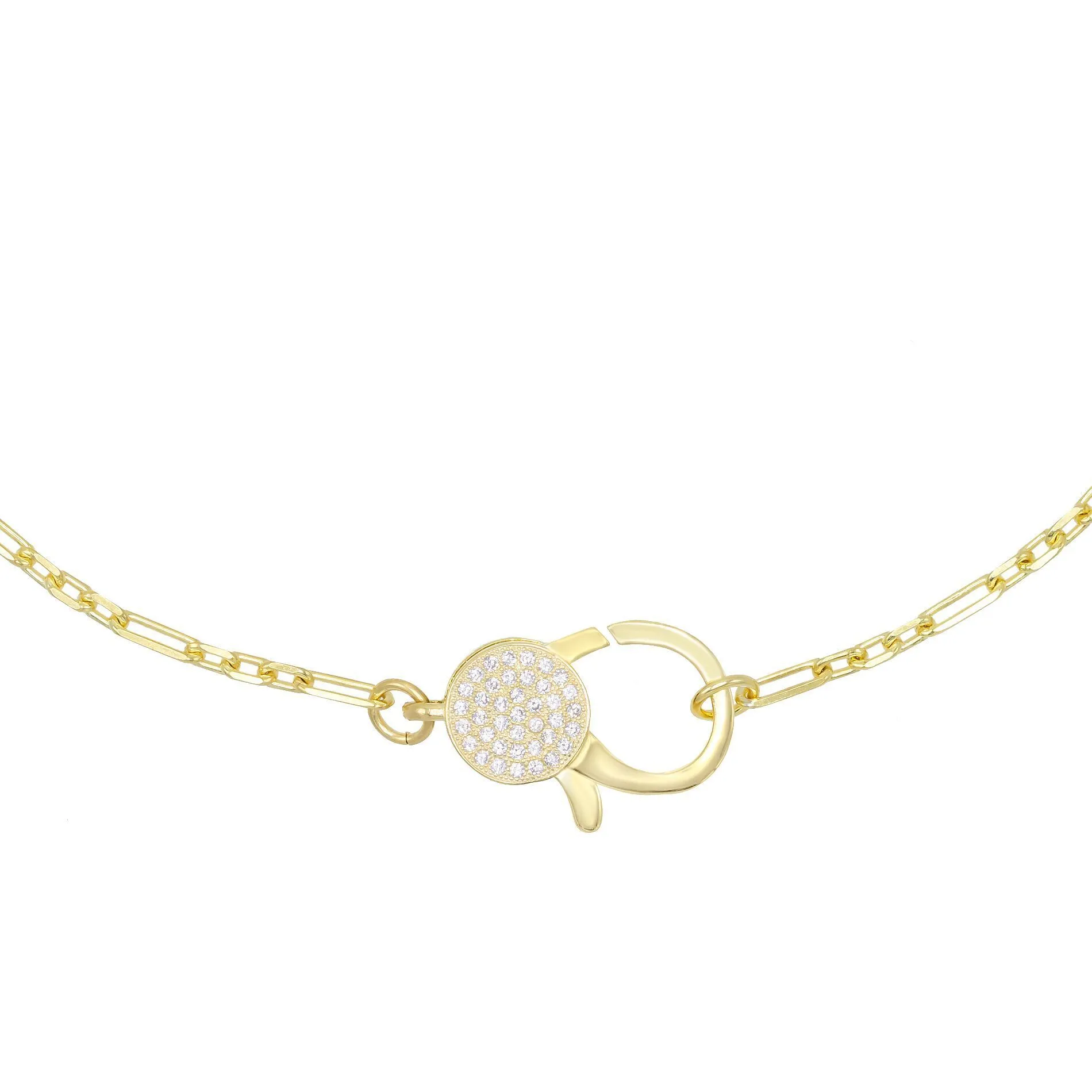 Large CZ Clasp Necklace