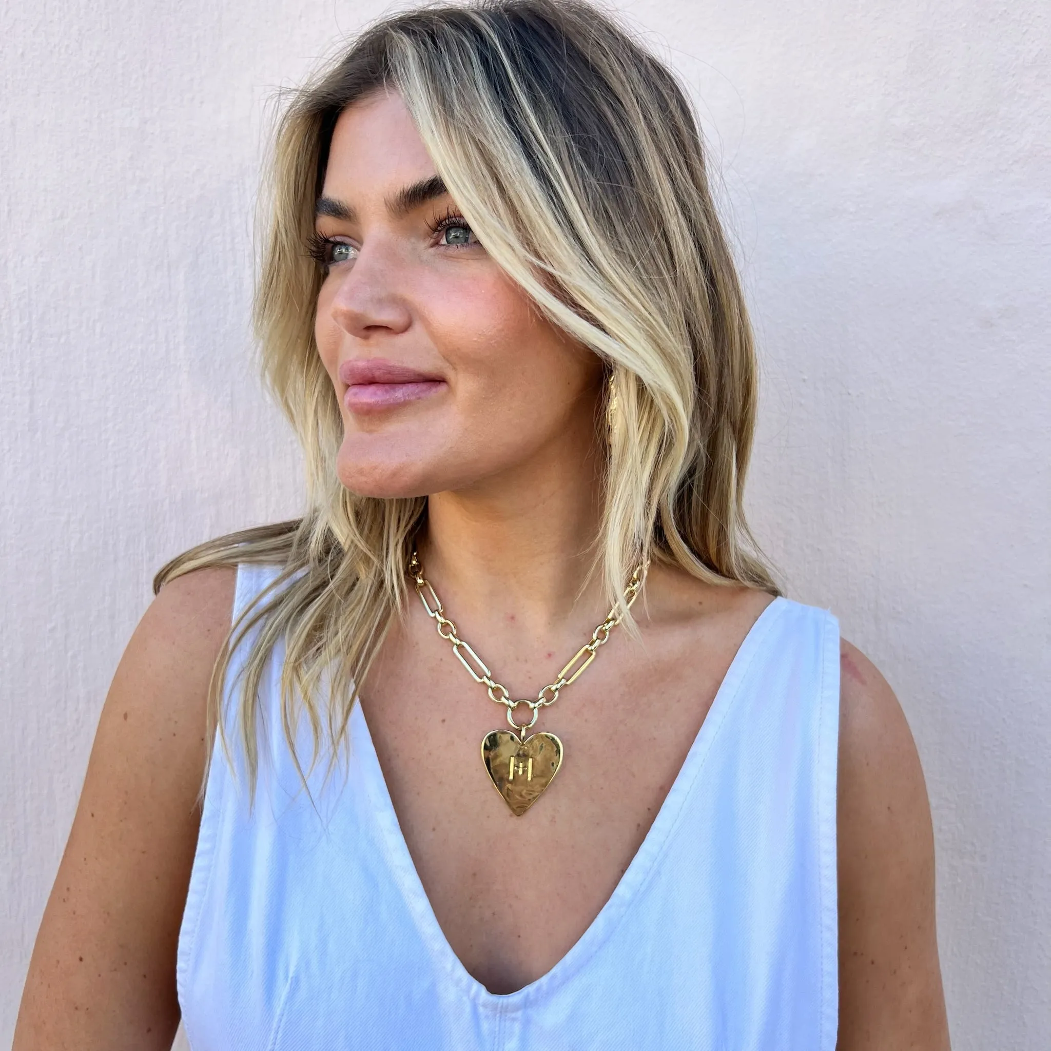 Large Heart Pendant Necklace