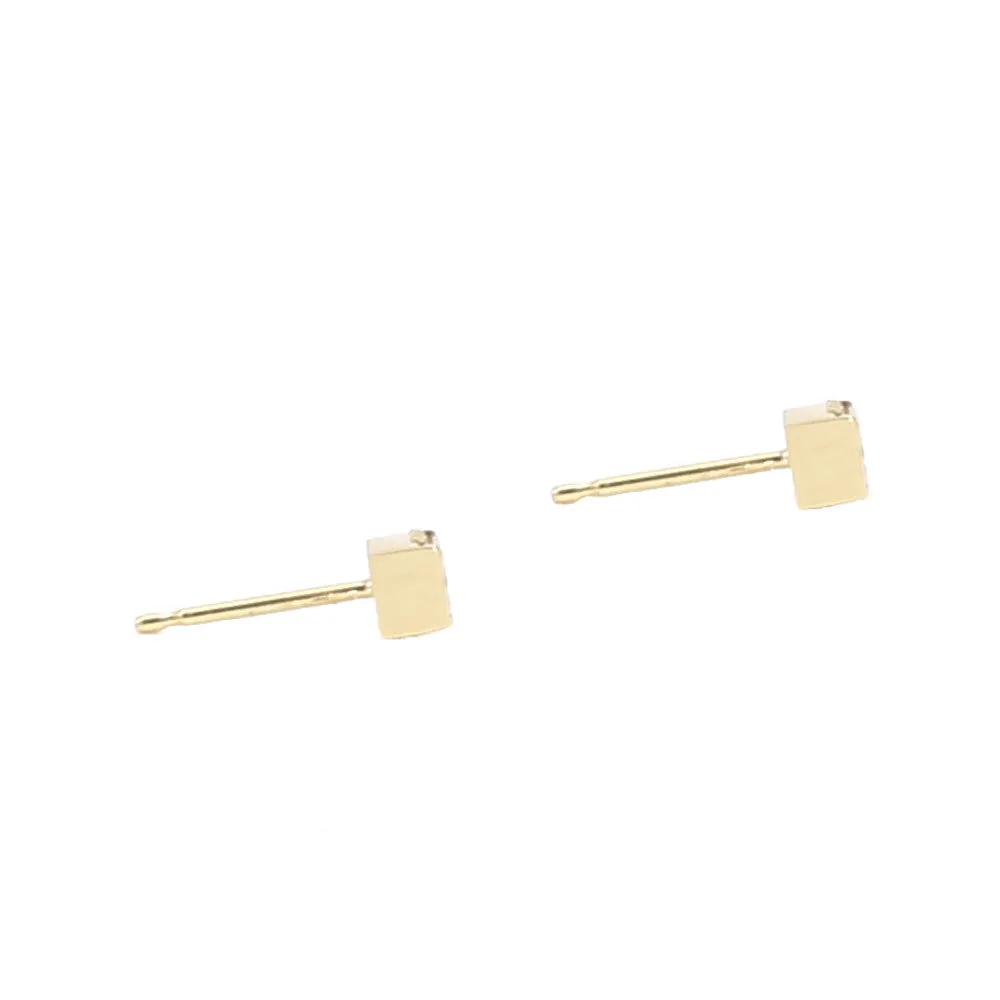 Large Square Diamond Stud Earrings
