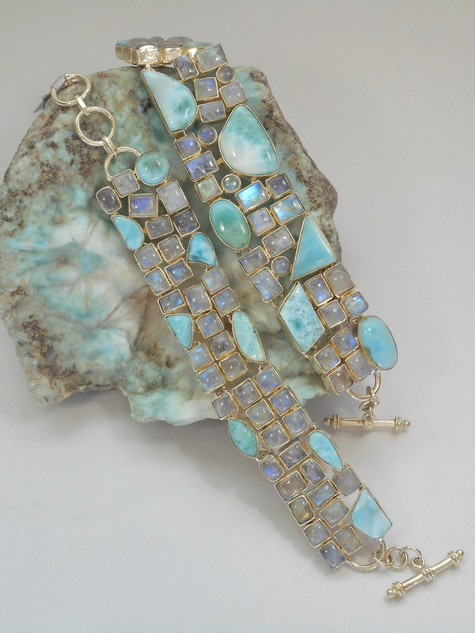 Larimar and Moonstone Bracelet 1
