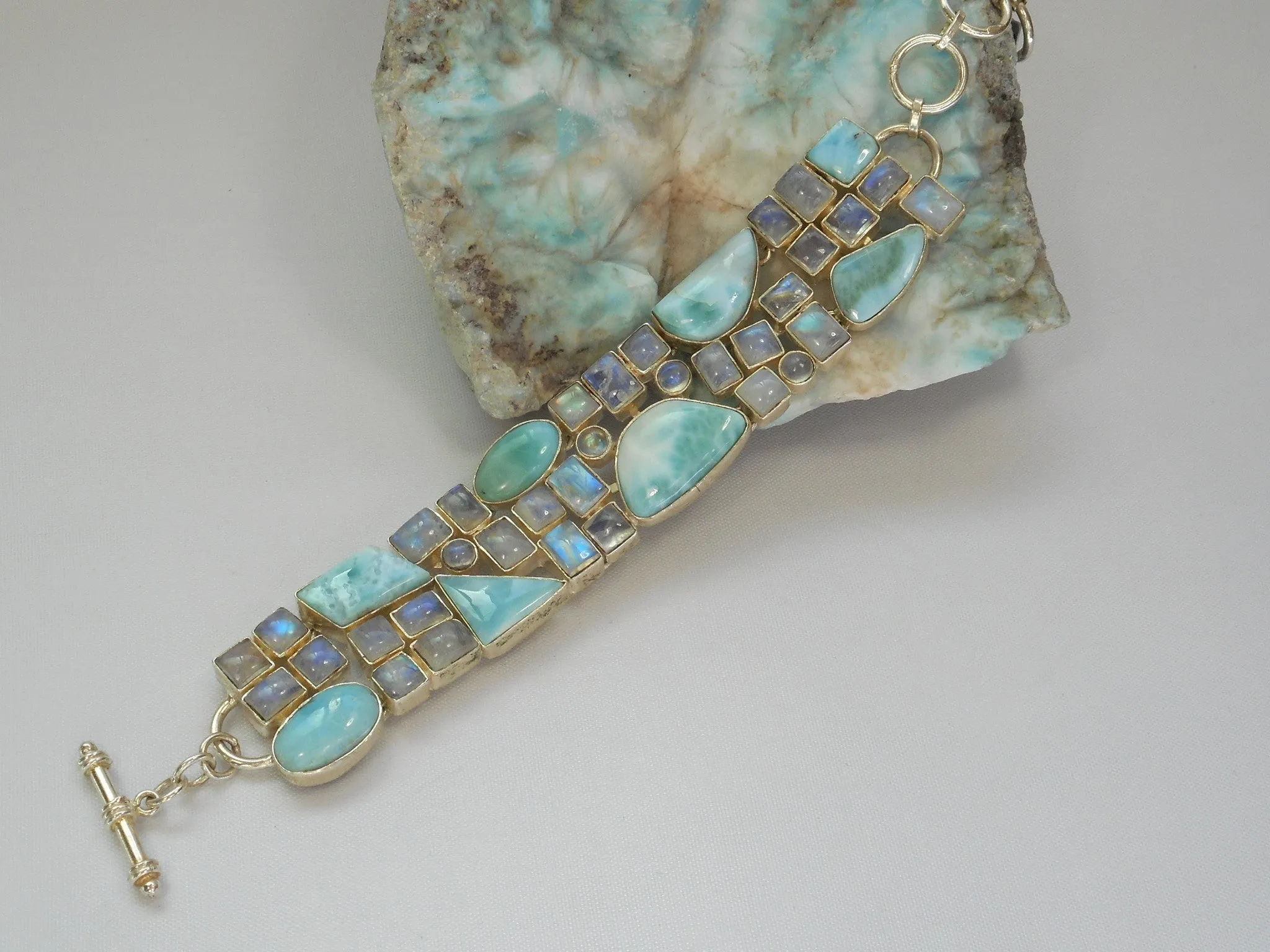 Larimar and Moonstone Bracelet 1
