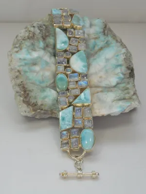 Larimar and Moonstone Bracelet 1