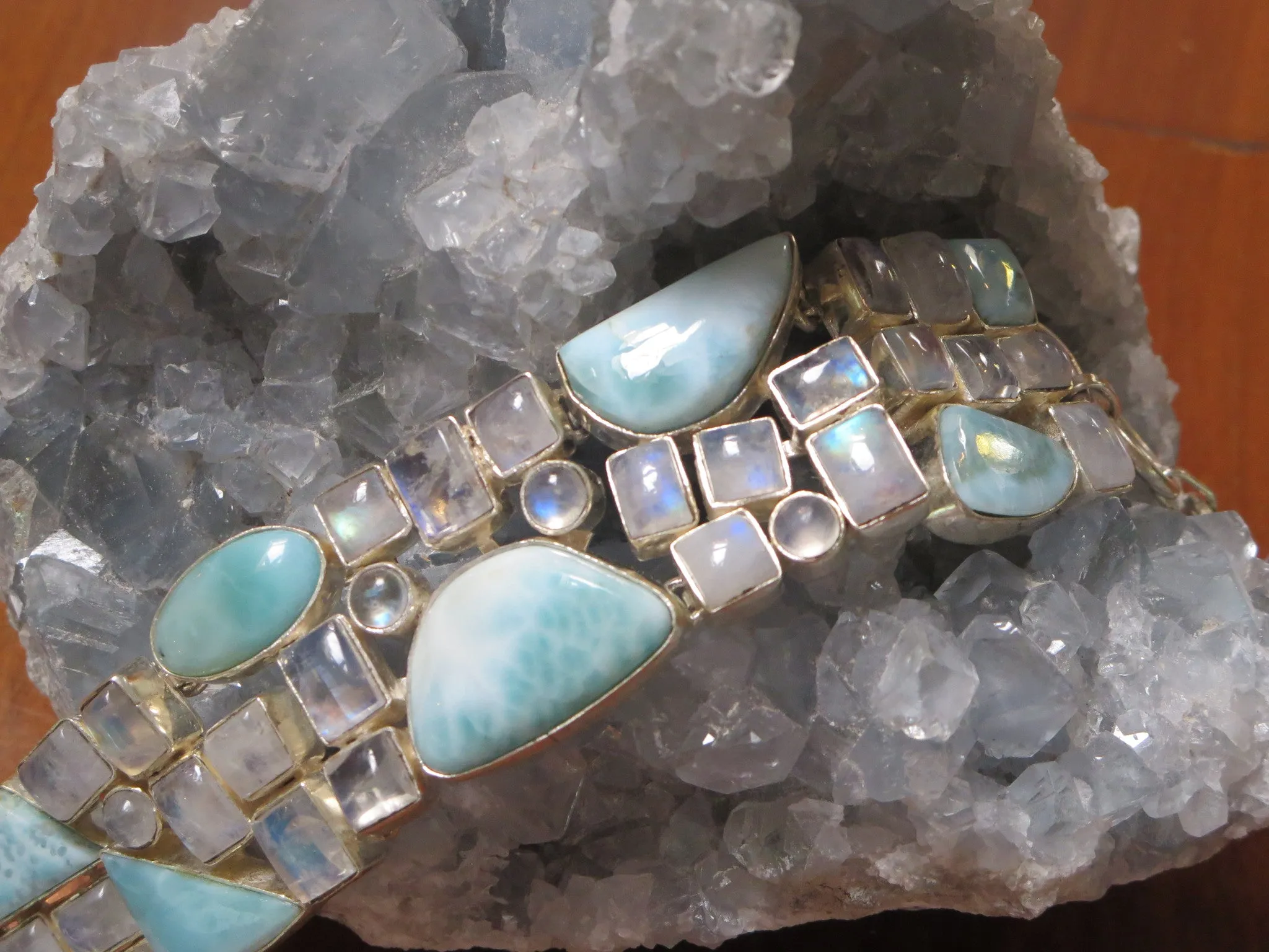 Larimar and Moonstone Bracelet 1