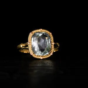 Late Victorian 4ct Aquamarine Solitaire Ring