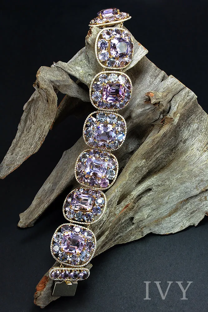 Lavender Spinel and Diamond Bracelet