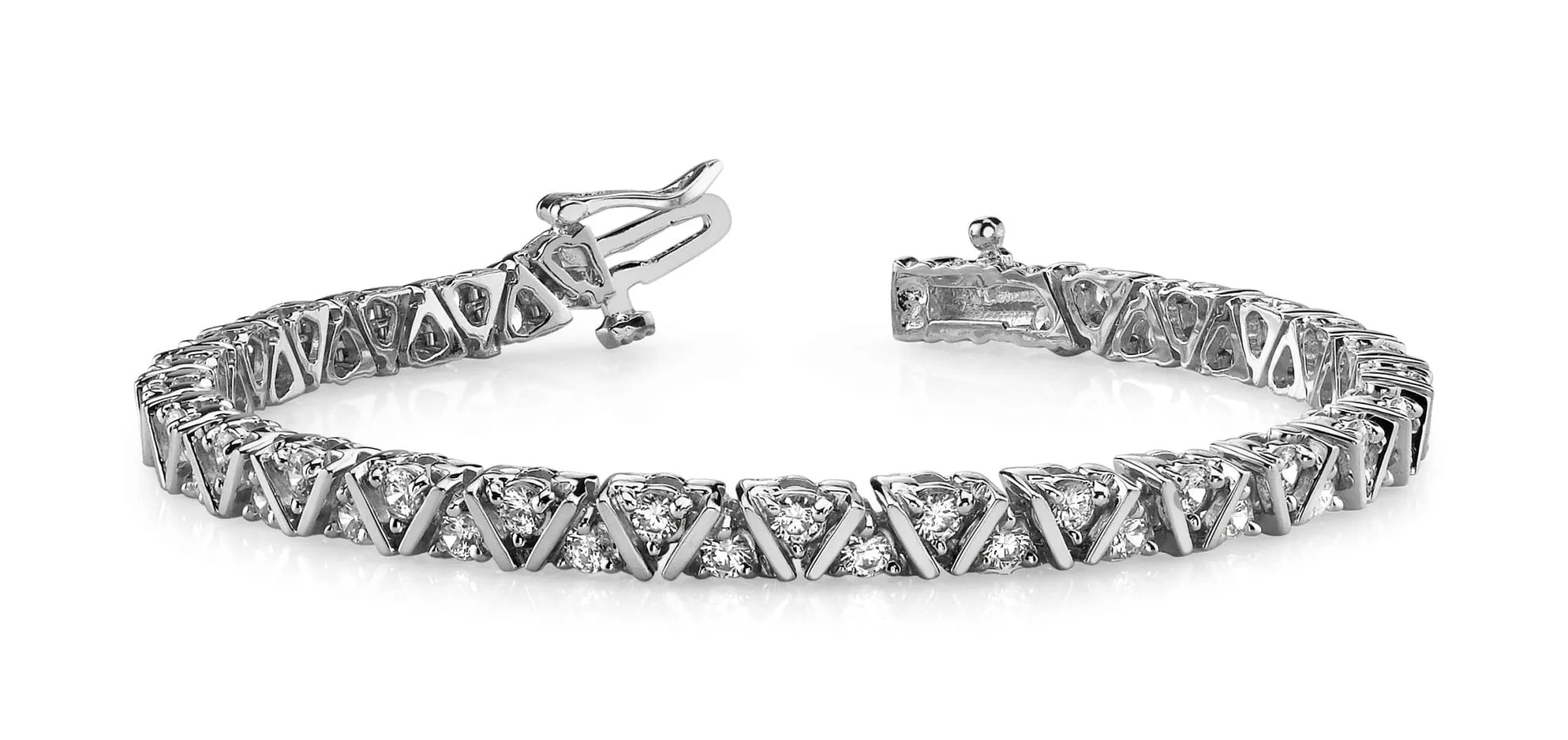 Leaning Fence Lab-Grown Diamond Bracelet with 1.02 ct.(finished) 1.4mm