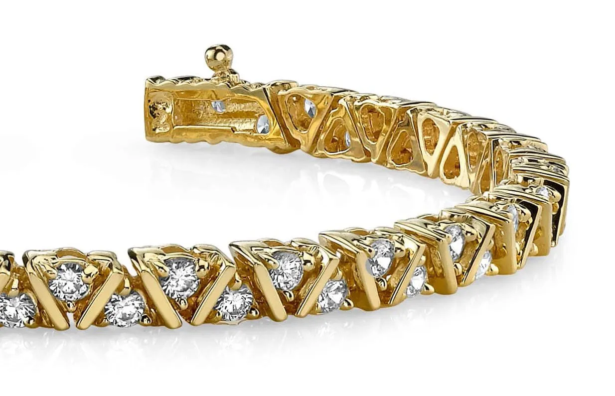 Leaning Fence Lab-Grown Diamond Bracelet with 1.02 ct.(finished) 1.4mm