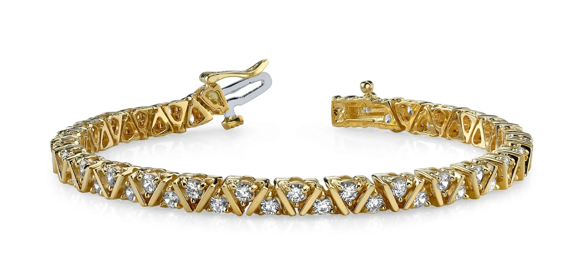 Leaning Fence Lab-Grown Diamond Bracelet with 1.02 ct.(finished) 1.4mm