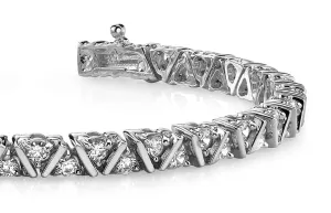 Leaning Fence Lab-Grown Diamond Bracelet with 1.02 ct.(finished) 1.4mm