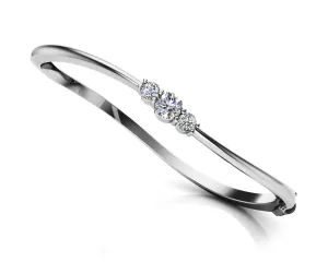 Legendary Curved Lab-Grown Diamond Bangle with 0.50 ct.(finished) 3mm, 4.2mm
