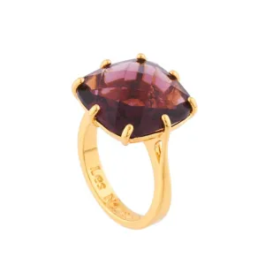 Les Nereides Square Plum Stone Ring