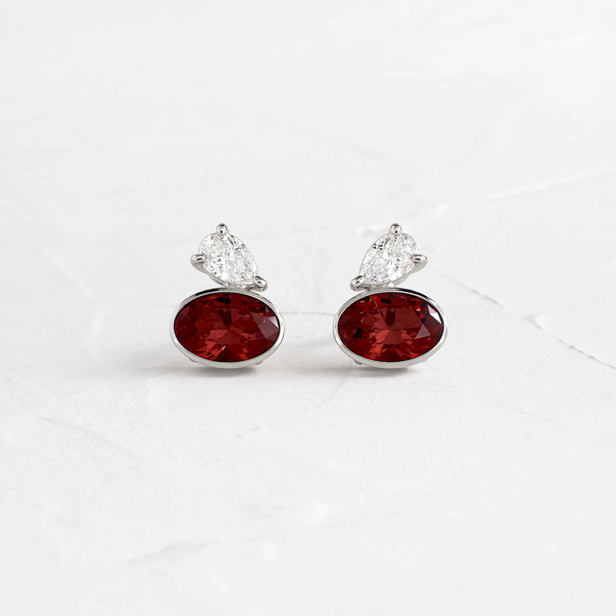 Littlefall Studs in Red Garnet