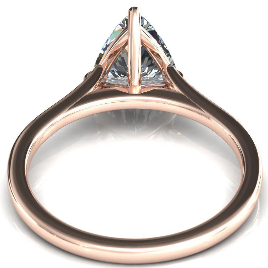 Lizzy Trillion Moissanite 3 Claw Prong Cathedral Engagement Ring