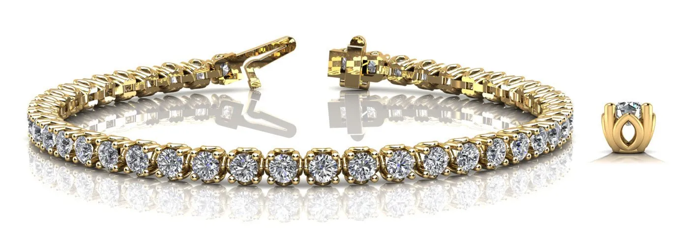 Lotus Flower Lab-Grown Diamond Tennis Bracelet with 2.42 ct.(finished) 2.25mm