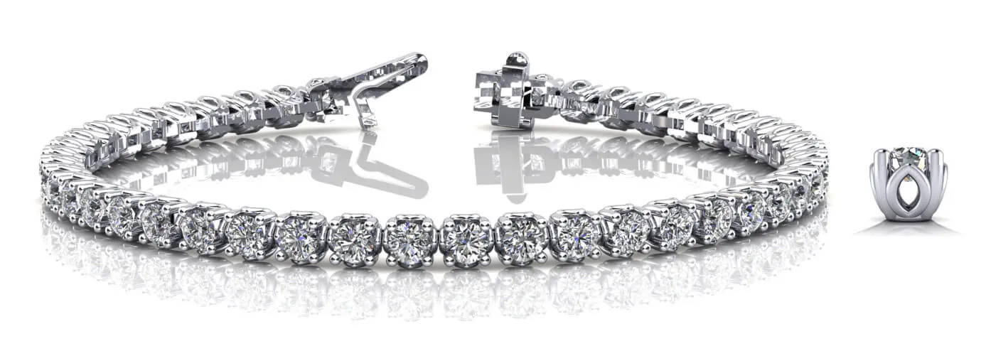Lotus Flower Lab-Grown Diamond Tennis Bracelet with 2.42 ct.(finished) 2.25mm