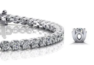 Lotus Flower Lab-Grown Diamond Tennis Bracelet with 2.42 ct.(finished) 2.25mm