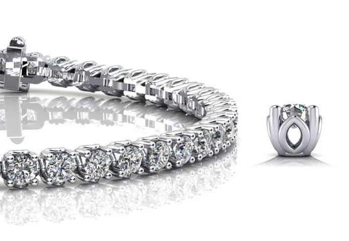 Lotus Flower Lab-Grown Diamond Tennis Bracelet with 2.42 ct.(finished) 2.25mm