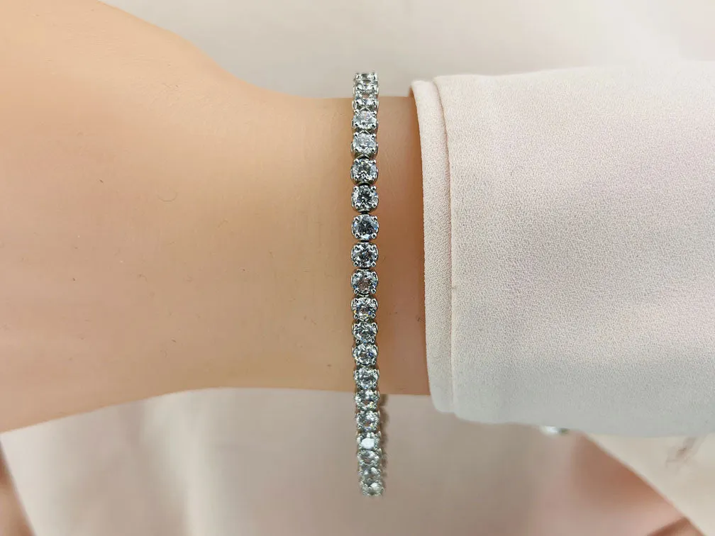 Lotus Flower Lab-Grown Diamond Tennis Bracelet with 2.42 ct.(finished) 2.25mm
