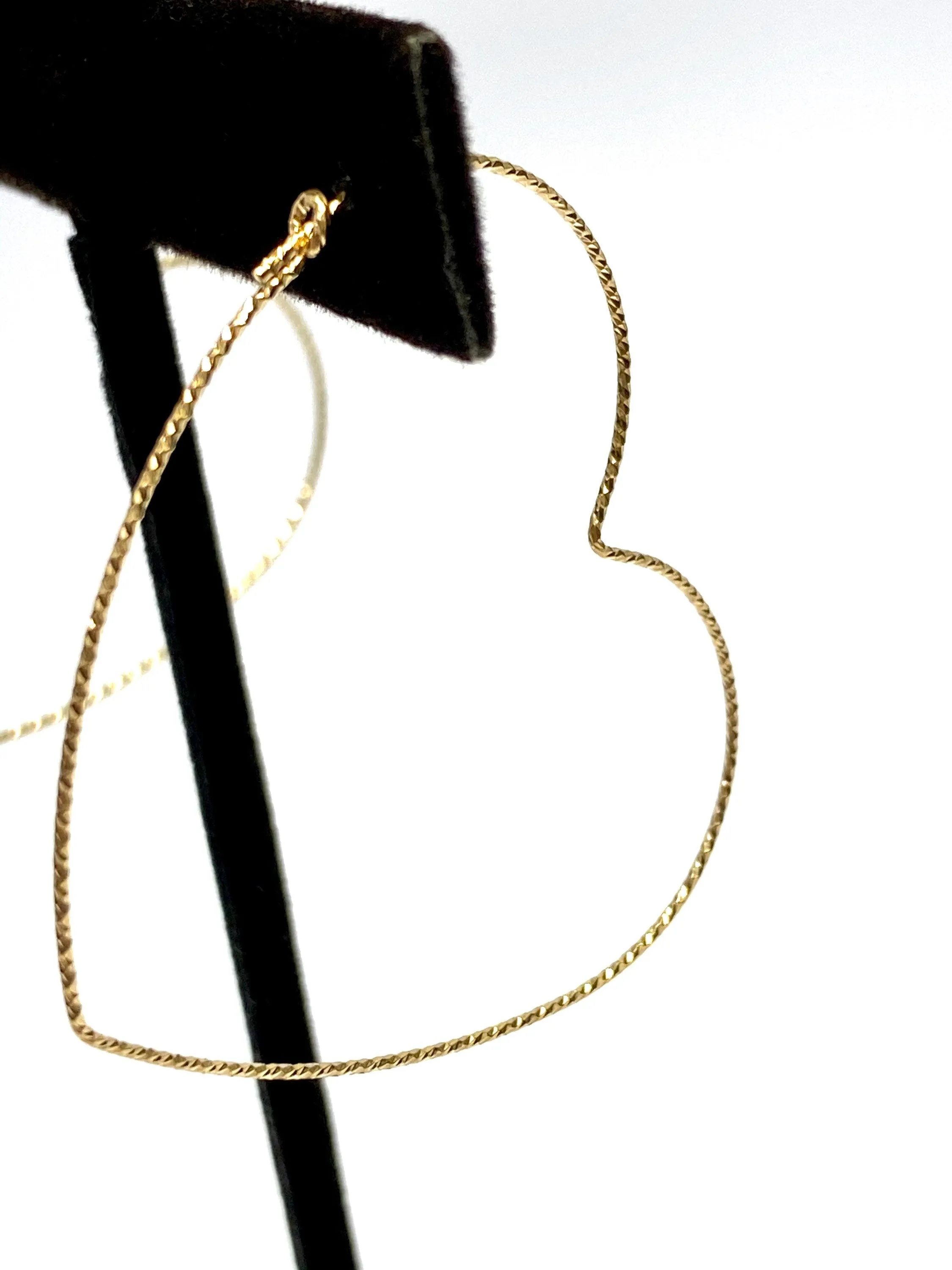 Lovely Sprinkle Heart Shaped Beading Hoop Earrings (14KGF) 14k gold filled sku 4011810HP1