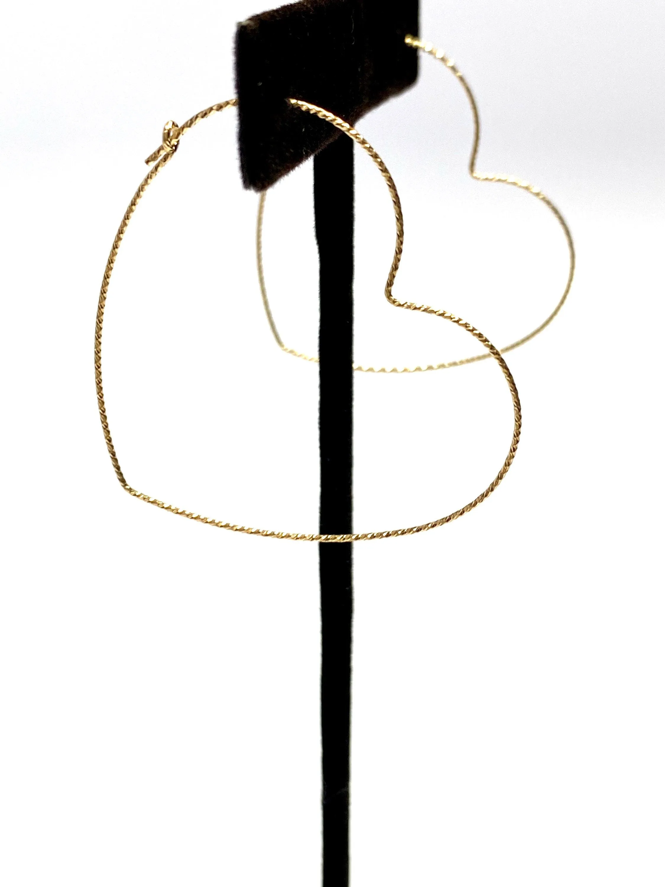 Lovely Sprinkle Heart Shaped Beading Hoop Earrings (14KGF) 14k gold filled sku 4011810HP1