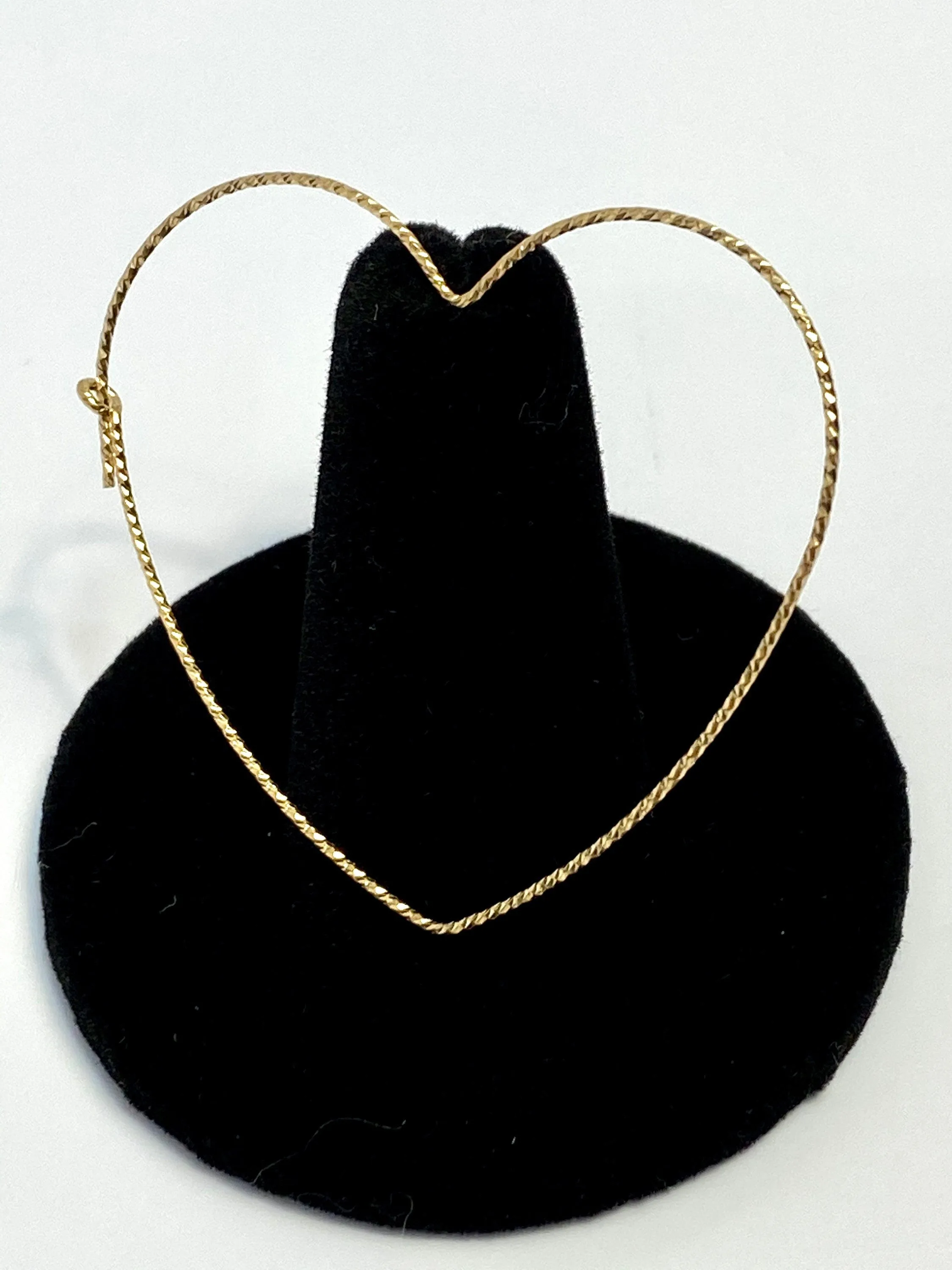 Lovely Sprinkle Heart Shaped Beading Hoop Earrings (14KGF) 14k gold filled sku 4011810HP1