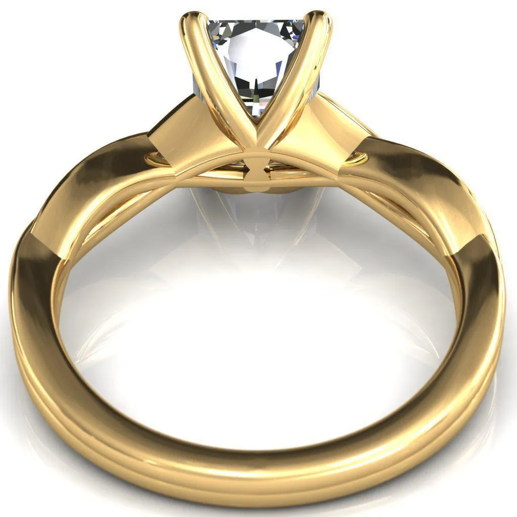 Lucia Radiant Moissanite 4 Claw Prong 1/2 Infinity Solitaire Ring Engagement Ring