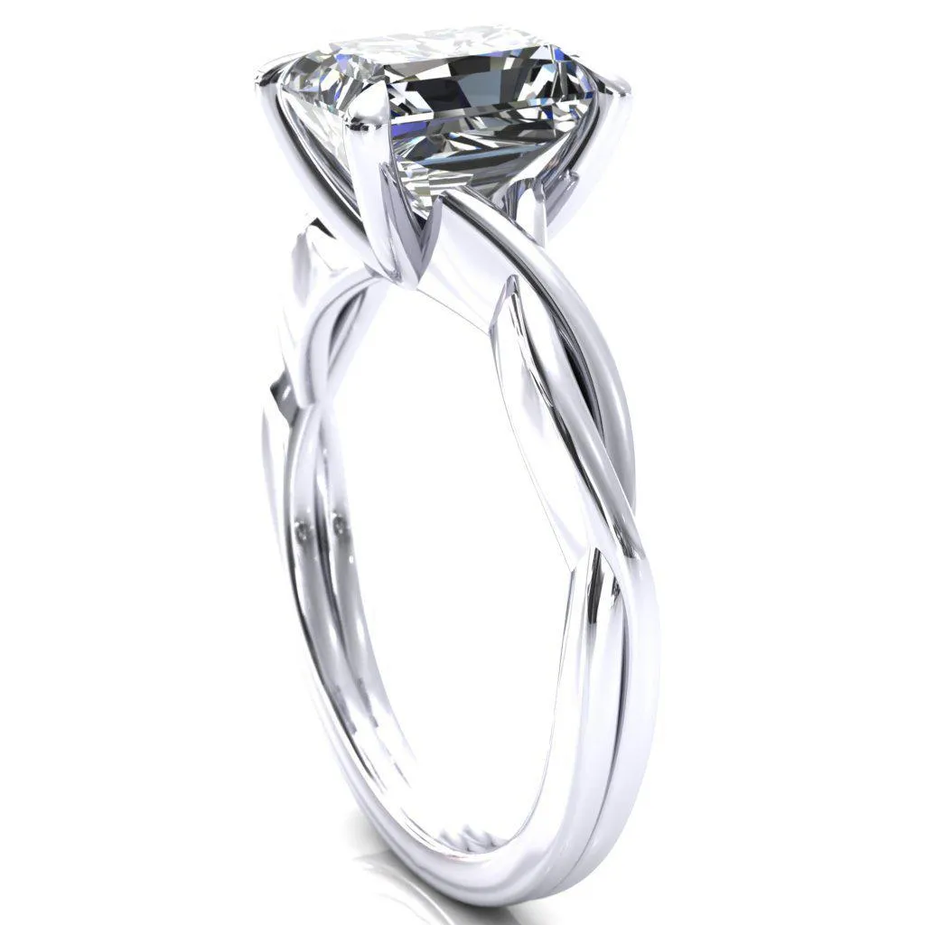 Lucia Radiant Moissanite 4 Claw Prong 1/2 Infinity Solitaire Ring Engagement Ring