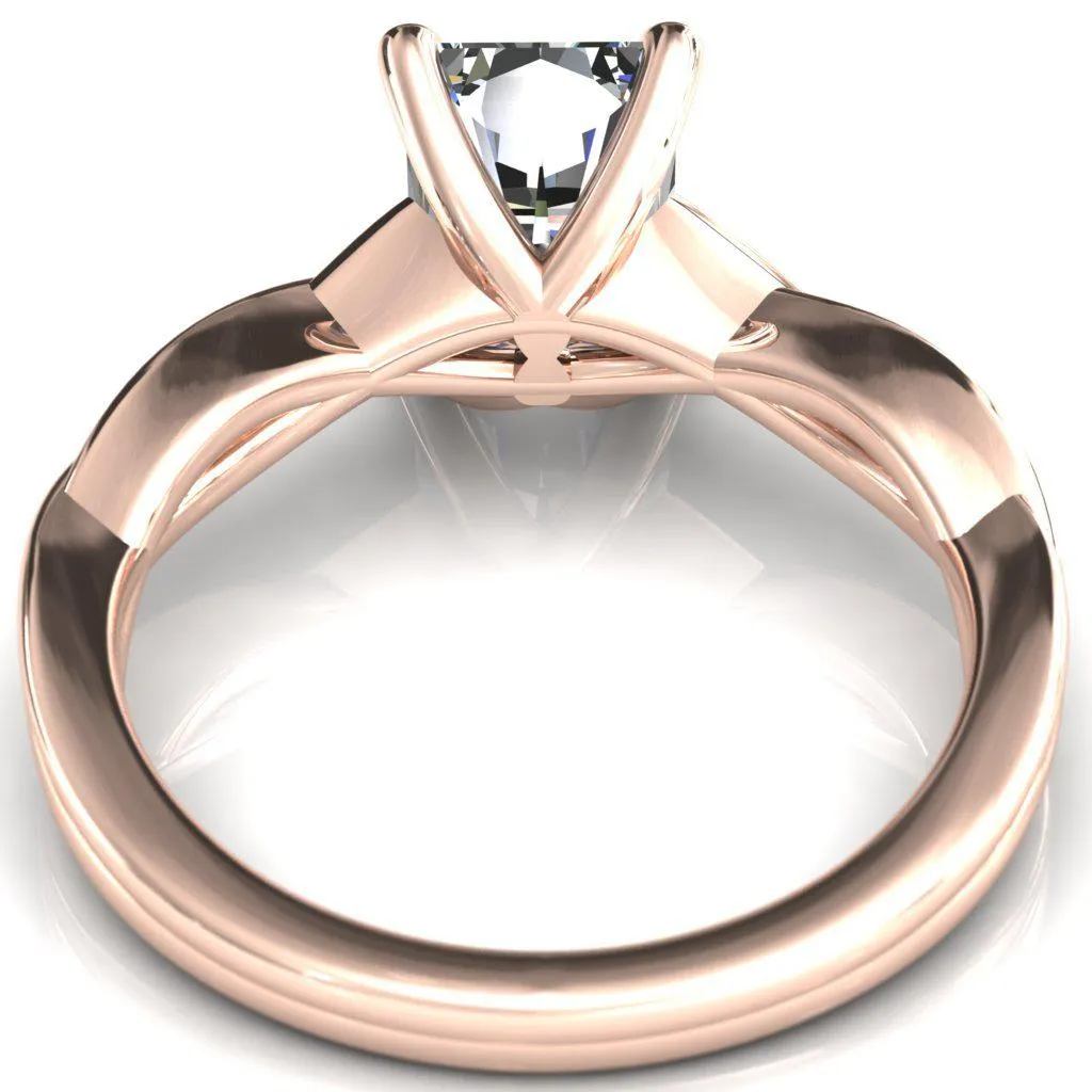 Lucia Radiant Moissanite 4 Claw Prong 1/2 Infinity Solitaire Ring Engagement Ring