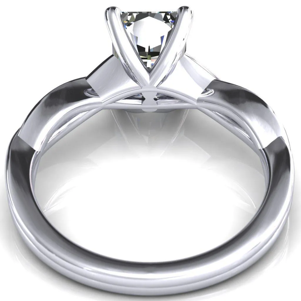 Lucia Radiant Moissanite 4 Claw Prong 1/2 Infinity Solitaire Ring Engagement Ring