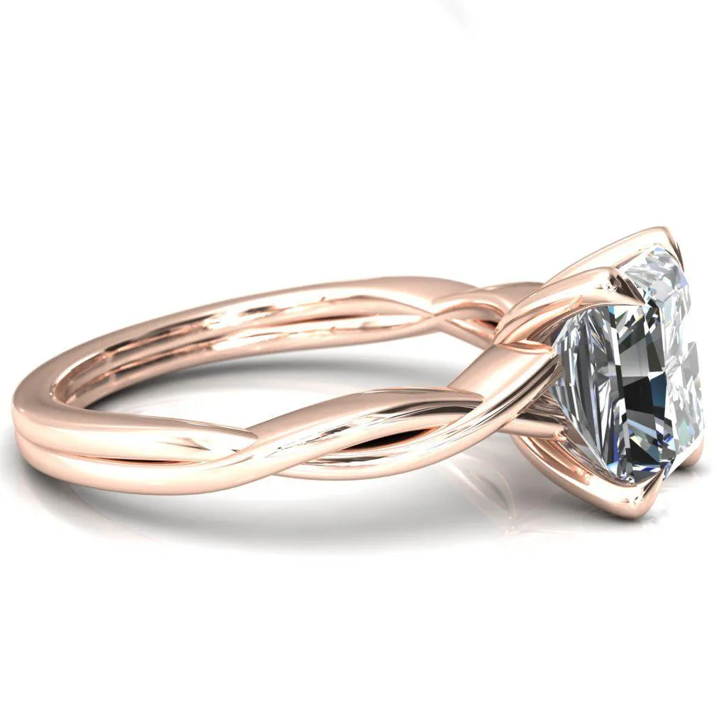 Lucia Radiant Moissanite 4 Claw Prong 1/2 Infinity Solitaire Ring Engagement Ring