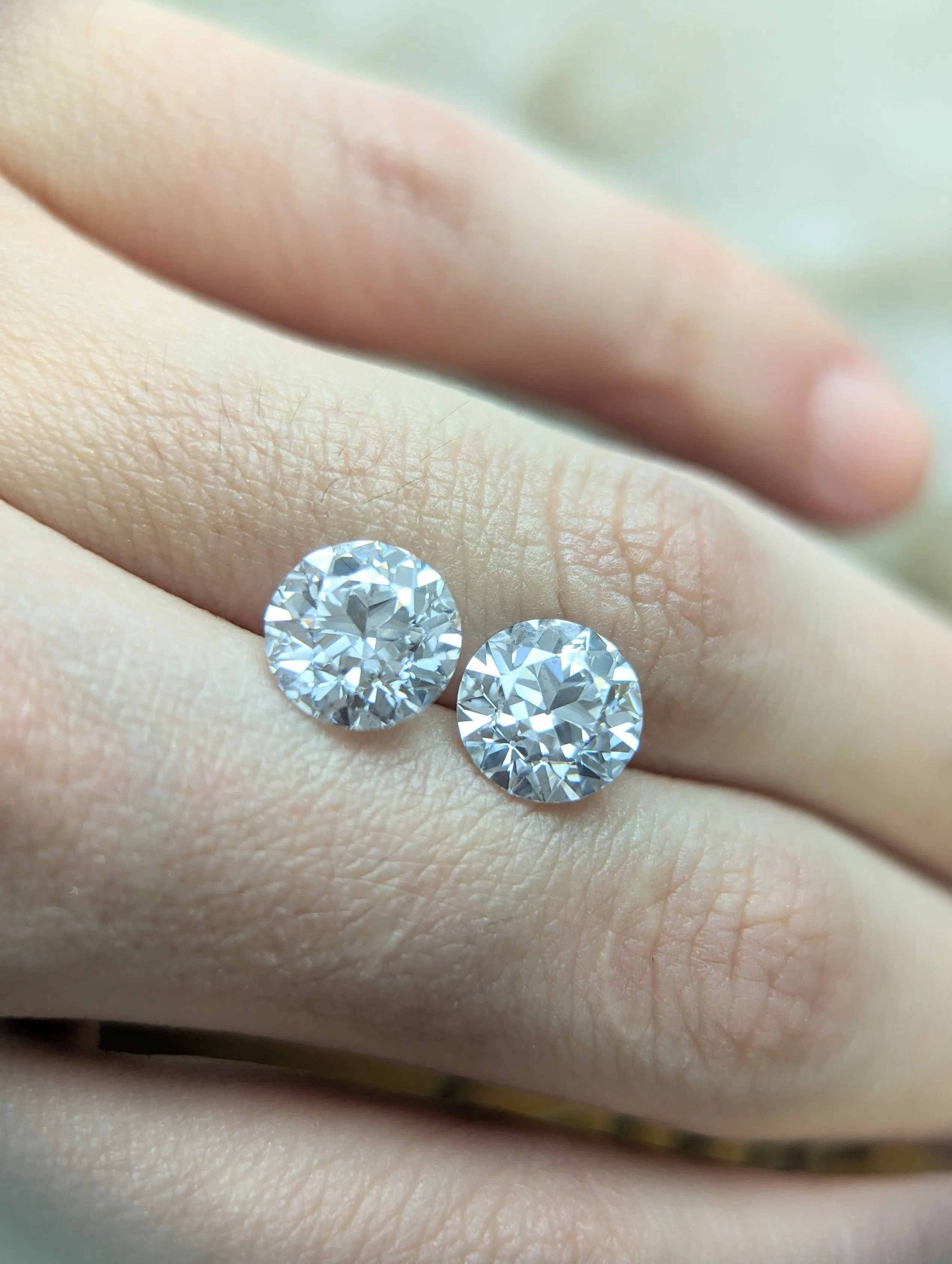 MADE TO ORDER 5CTW Lab grown OEC diamond studs 14k mount included.