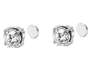 Magnetic Diamond Zircon Stud Earrings