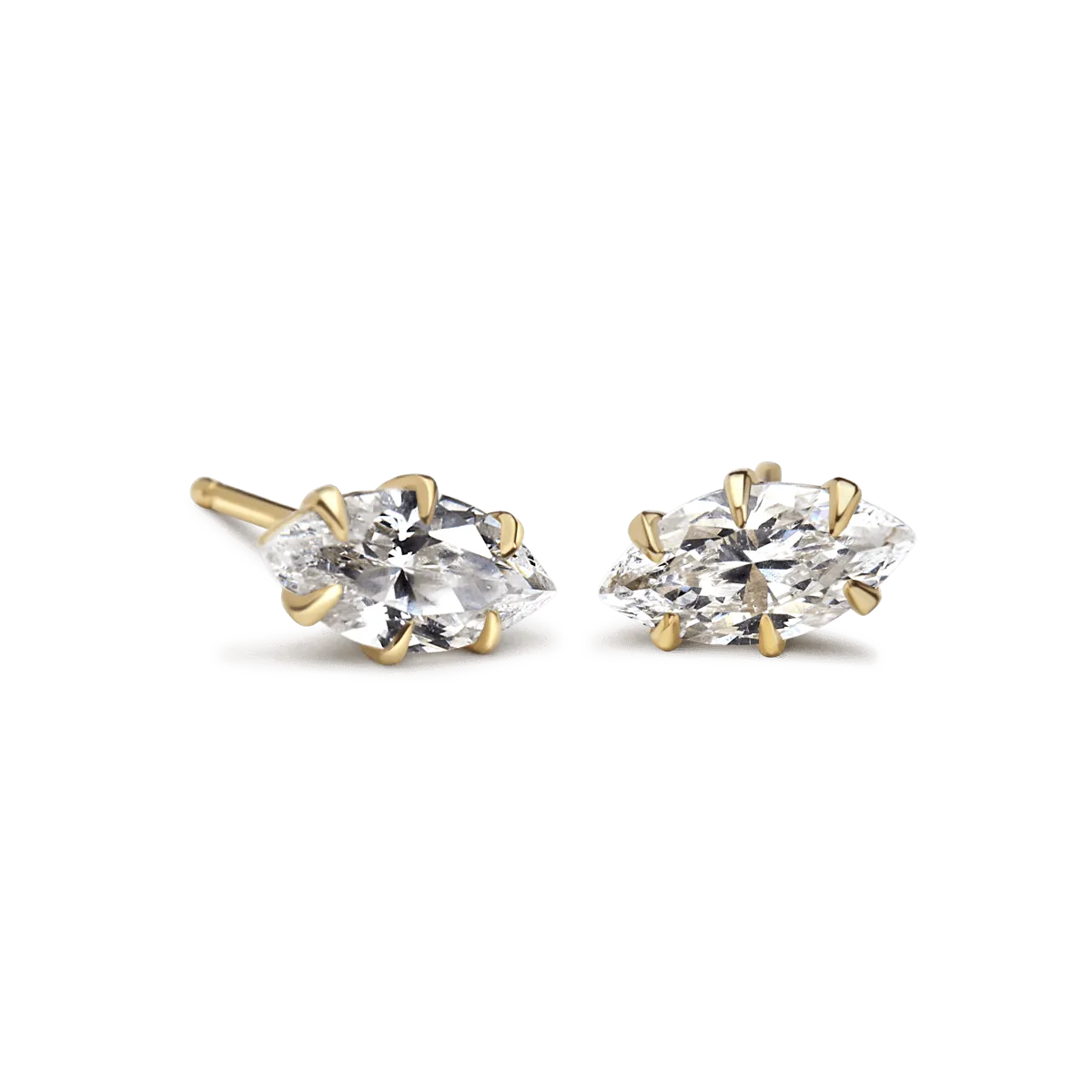 Marquise Shaped Prong-Set Diamond Stud Mount