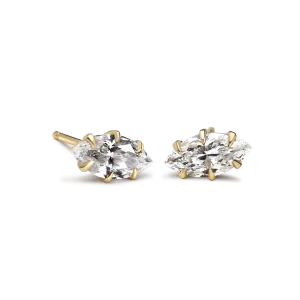 Marquise Shaped Prong-Set Diamond Stud Mount