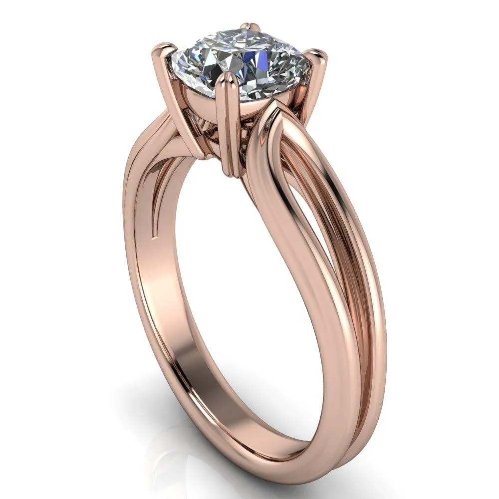 Martha Cushion Center Stone 4 Prong Split Shank Engagement Ring