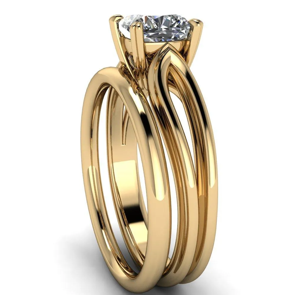 Martha Cushion Center Stone 4 Prong Split Shank Engagement Ring