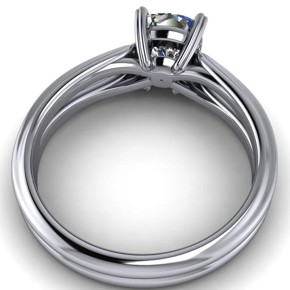 Martha Cushion Center Stone 4 Prong Split Shank Engagement Ring