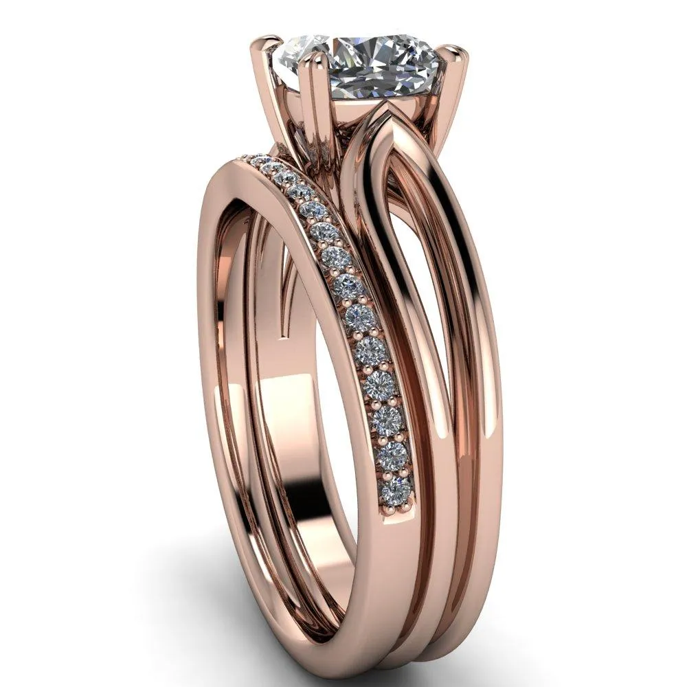 Martha Cushion Center Stone 4 Prong Split Shank Engagement Ring