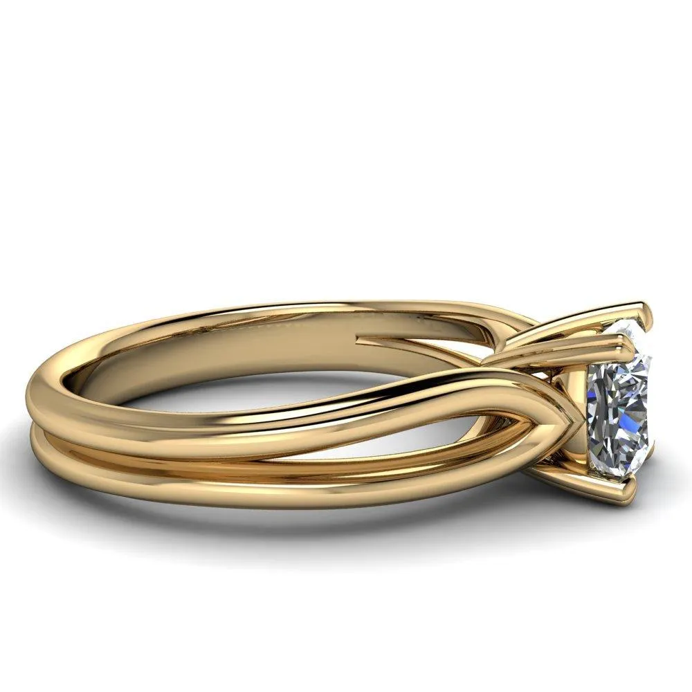 Martha Cushion Center Stone 4 Prong Split Shank Engagement Ring