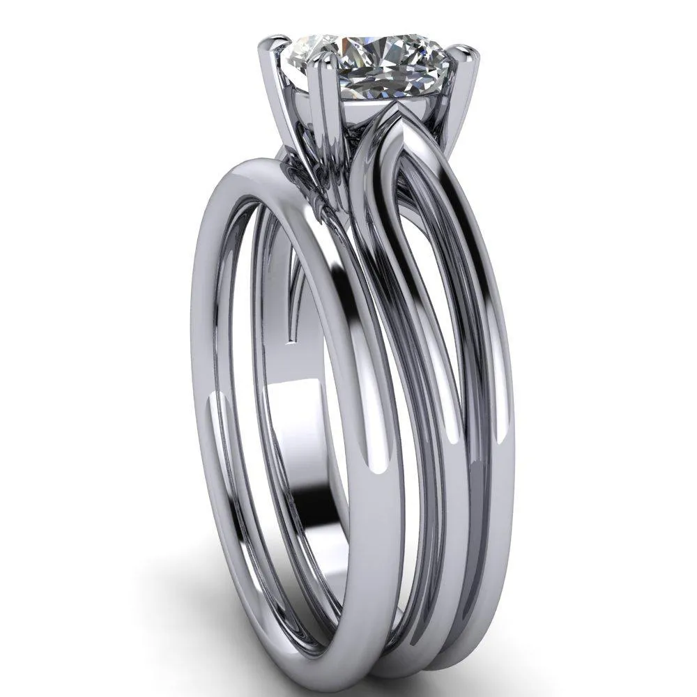 Martha Cushion Center Stone 4 Prong Split Shank Engagement Ring