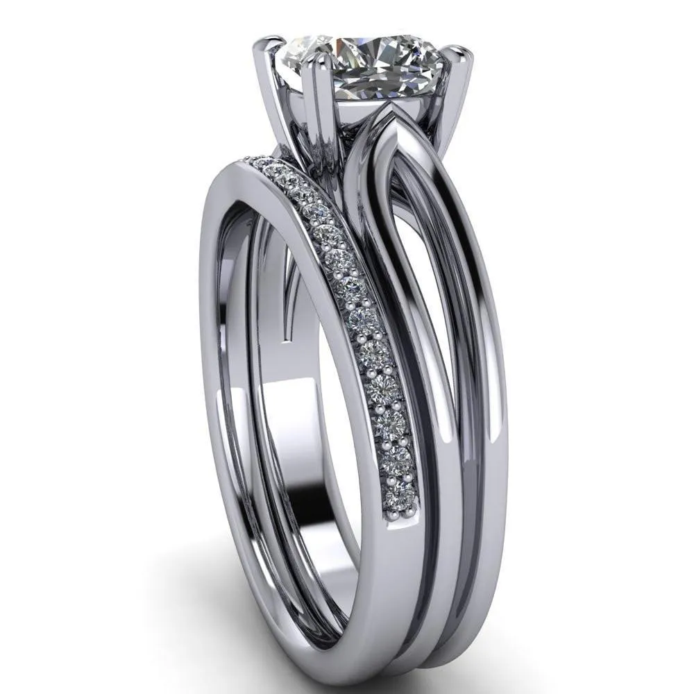 Martha Cushion Center Stone 4 Prong Split Shank Engagement Ring