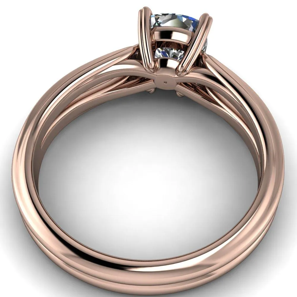 Martha Cushion Center Stone 4 Prong Split Shank Engagement Ring