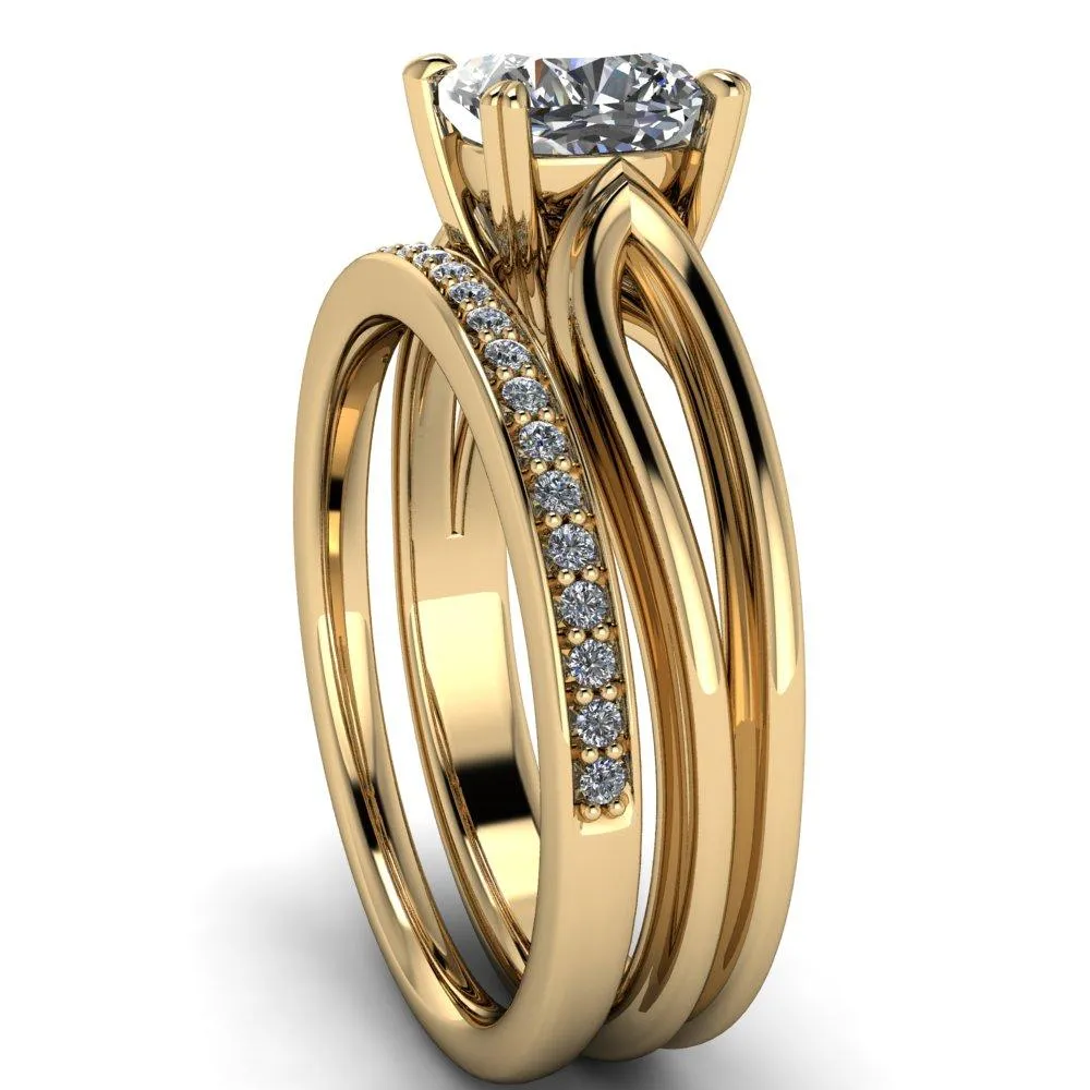 Martha Cushion Center Stone 4 Prong Split Shank Engagement Ring