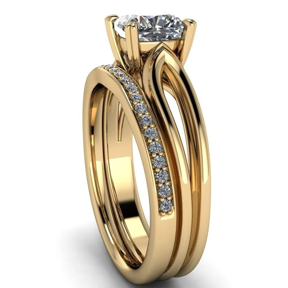 Martha Cushion Center Stone 4 Prong Split Shank Engagement Ring